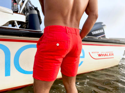 nantucket red linen short