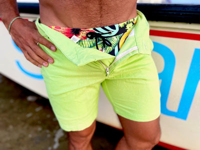 light lime linen short