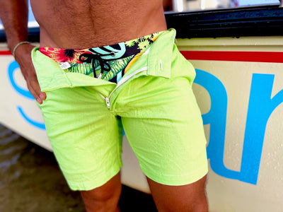 light lime linen short