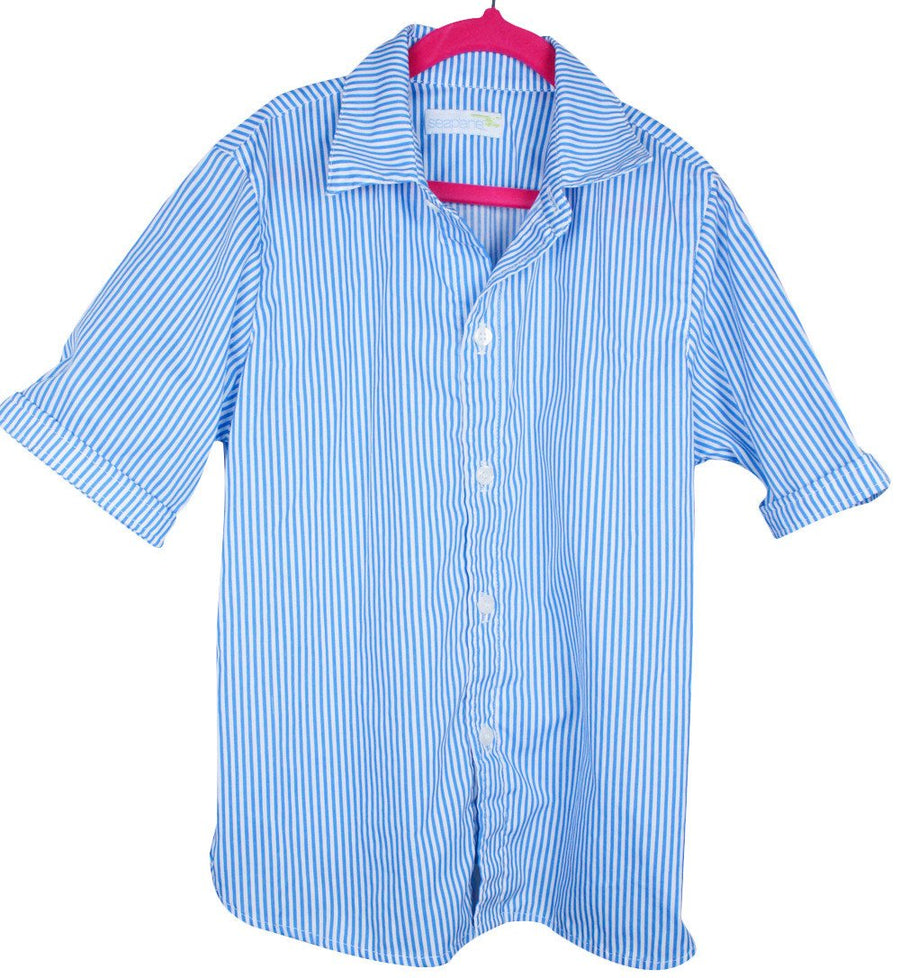 kids' electric blue stripe SS