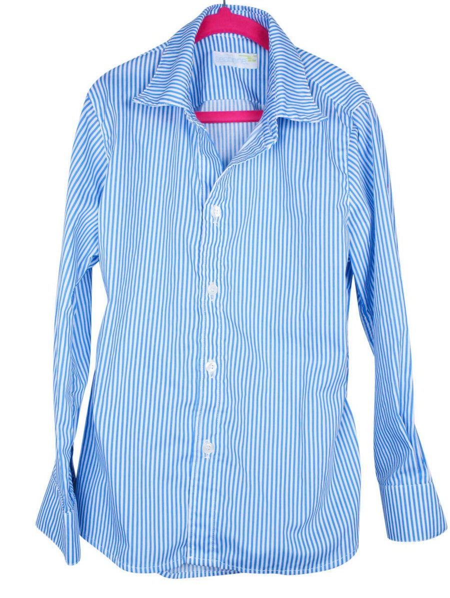 kids' electric blue stripe LS