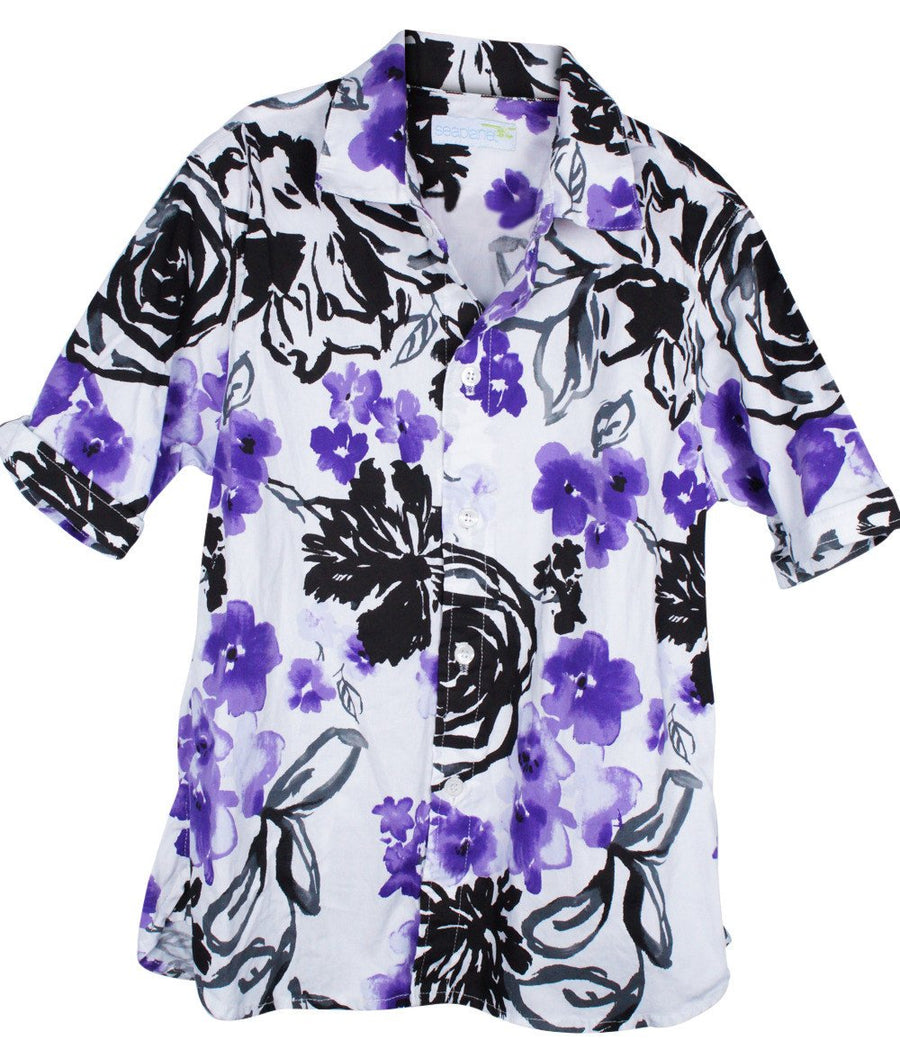 kids' purple pansies SS