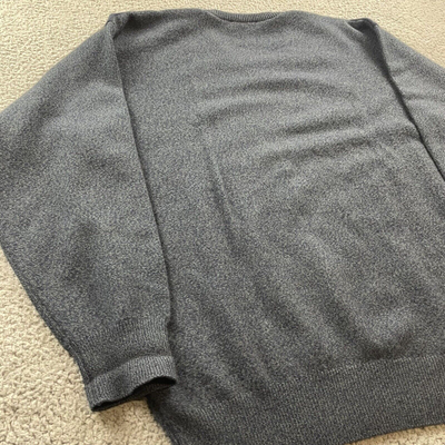 Clan Douglas 100% Cashmere Sweater Blue Intarsia Made in Scotland XL