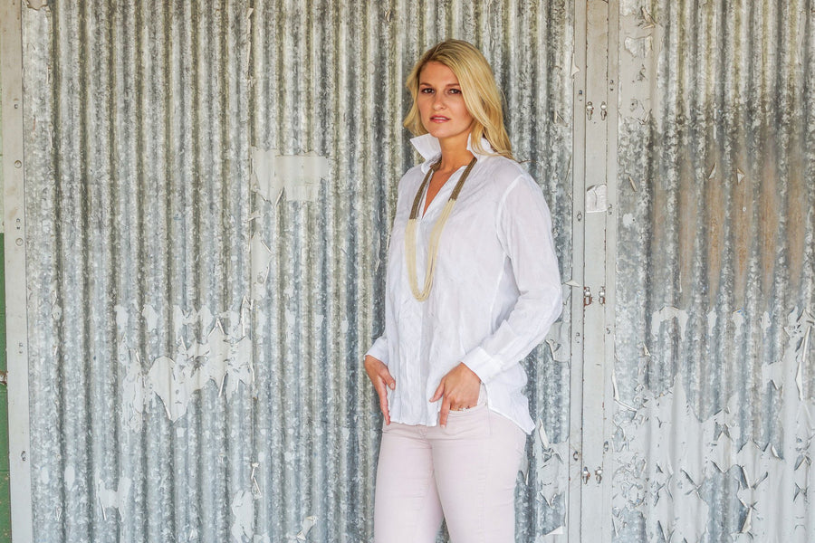white glitter rose tunic