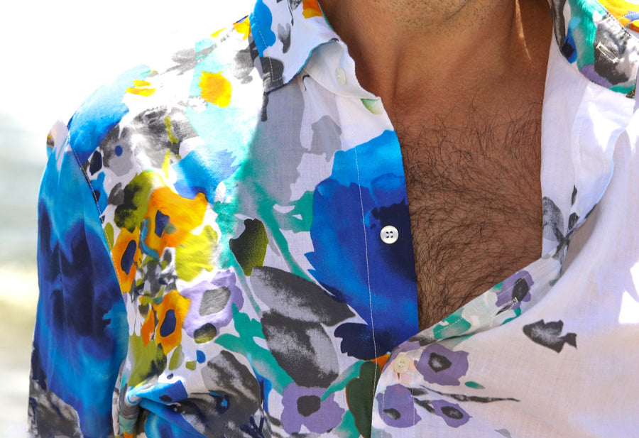 kids' big blue poppy SS