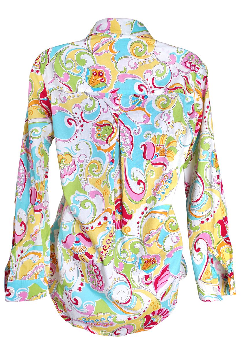 eccentric floral pink tunic