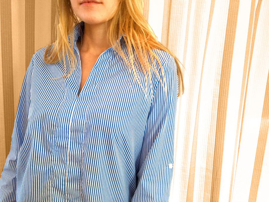 electric blue stripe tunic
