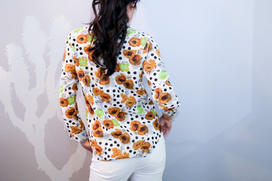 gold polkaflowers tunic