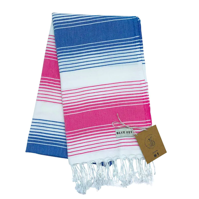 pink/sky blue turkish towel