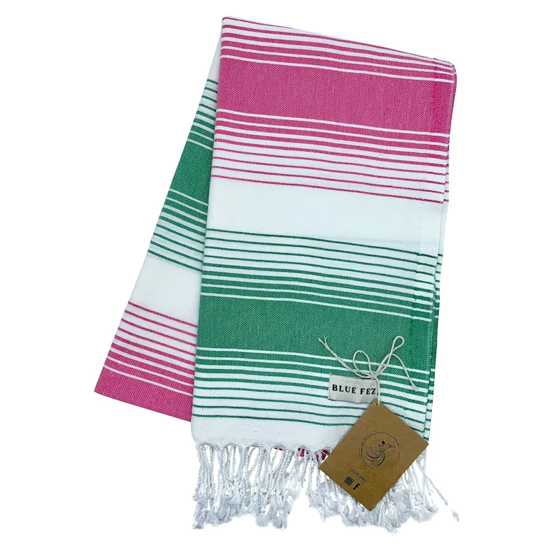 pink/green turkish towel