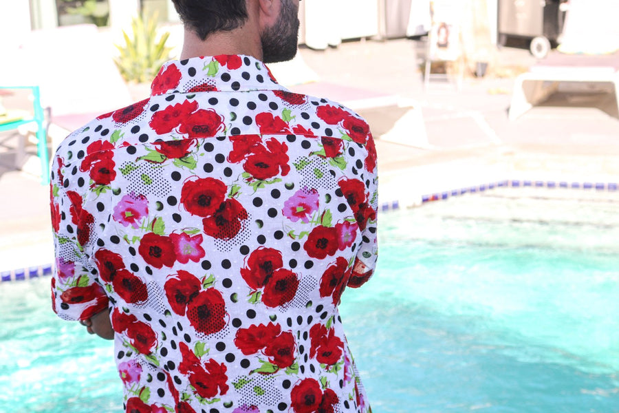 red polkaflowers SS