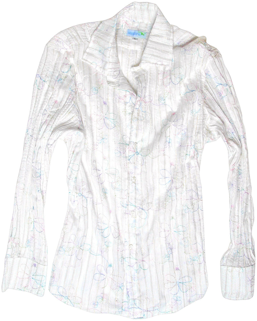 white embroidered